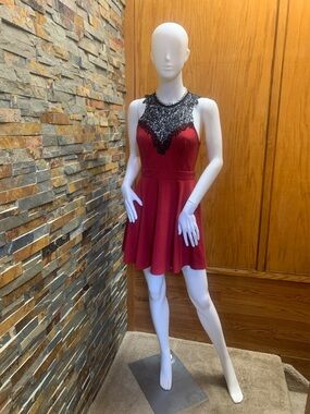 Material Girl Red Stretch skater dress